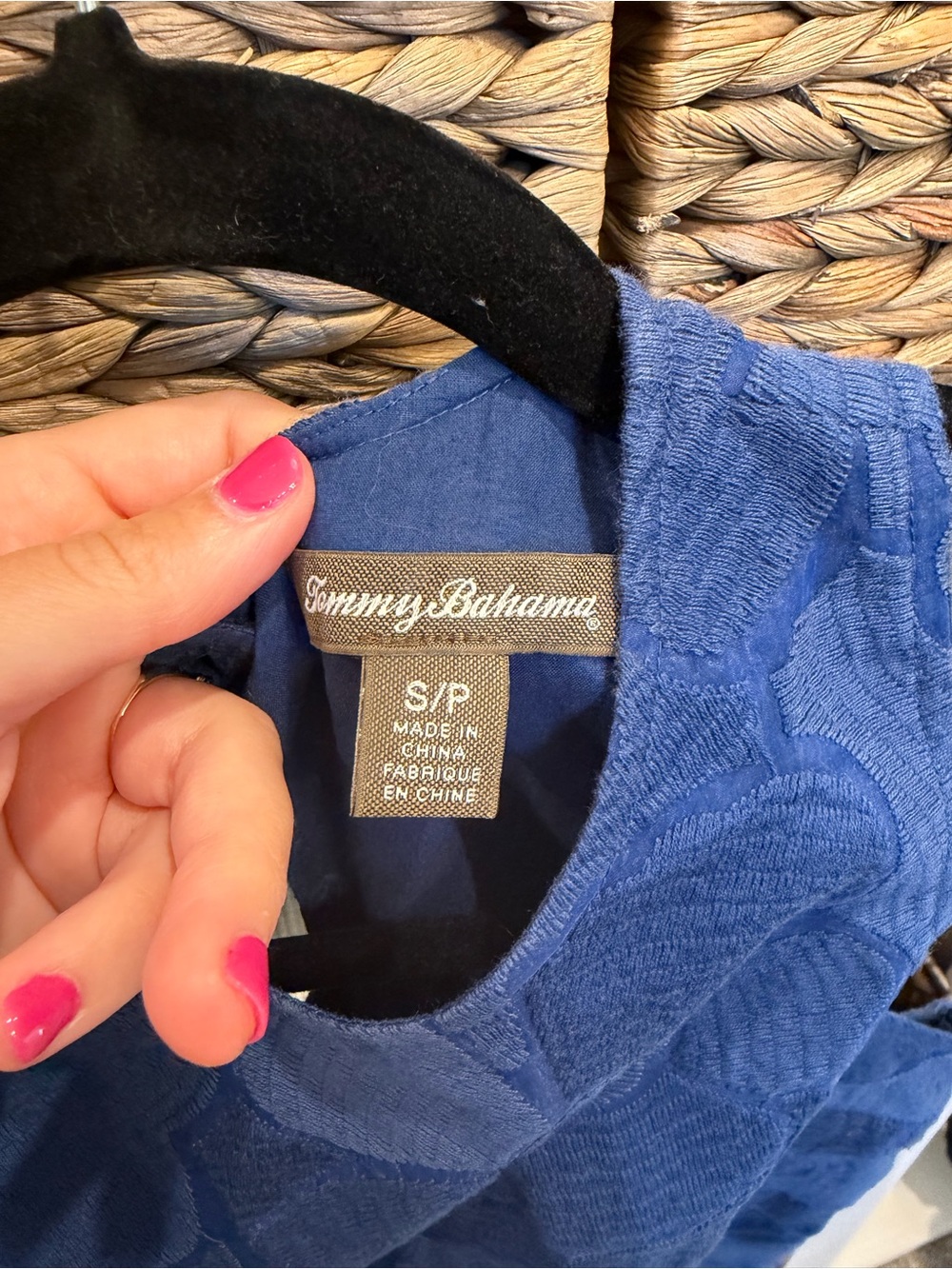 Tommy Bahama Blue Textured Floral Sleeveless Dress - Picture 2 of 3